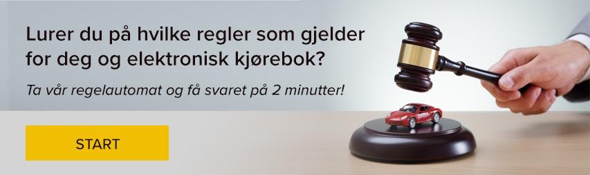 Lurer du på hvilke regler som gjelder for deg og elektronisk kjørebok? Ta vår regelautomat og få svaret på 2 minutter!